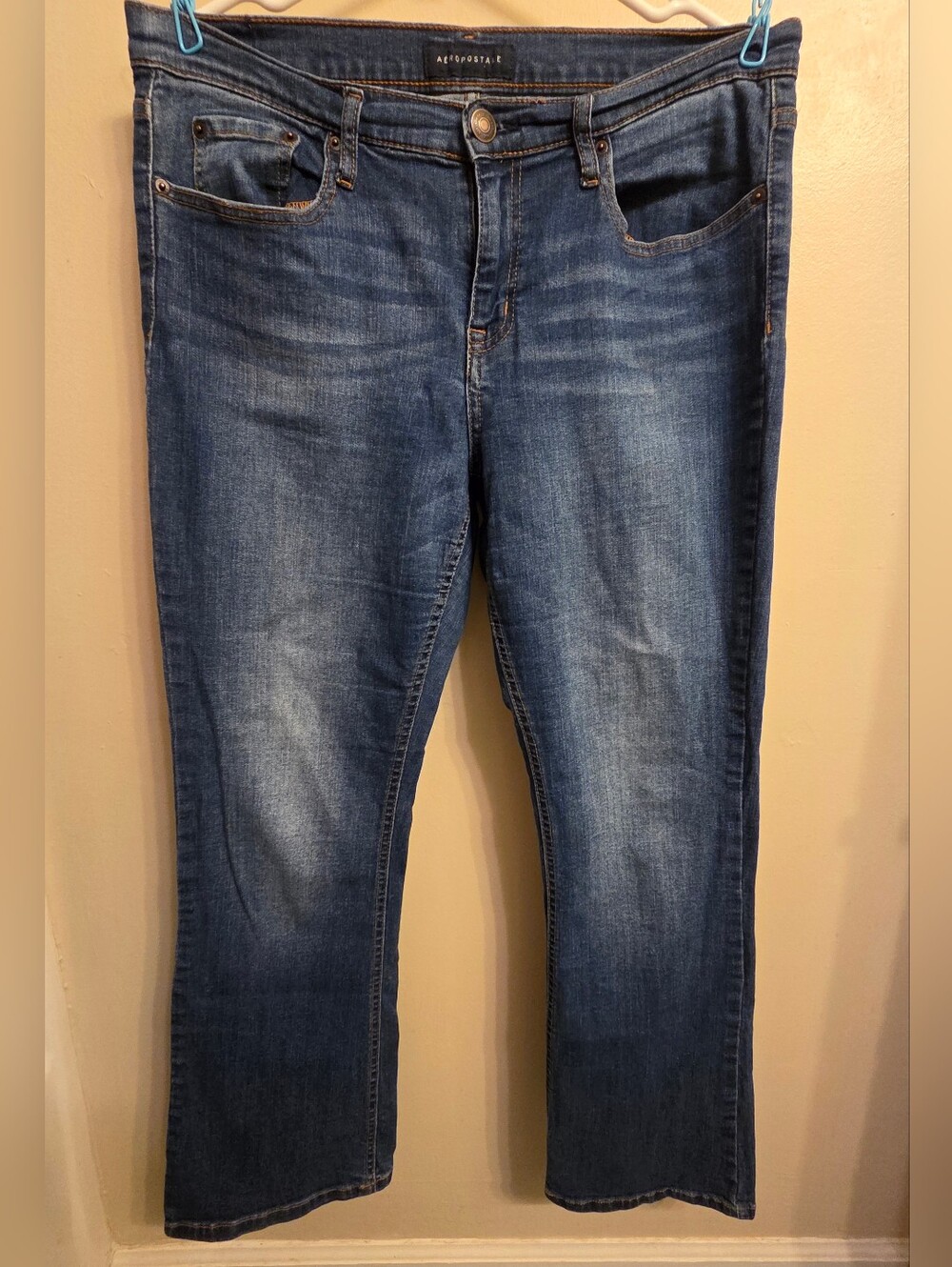Aeropostale Y2K Mid Rise Boot Cut Jeans 14S Blue Casual Retro Western Vibe